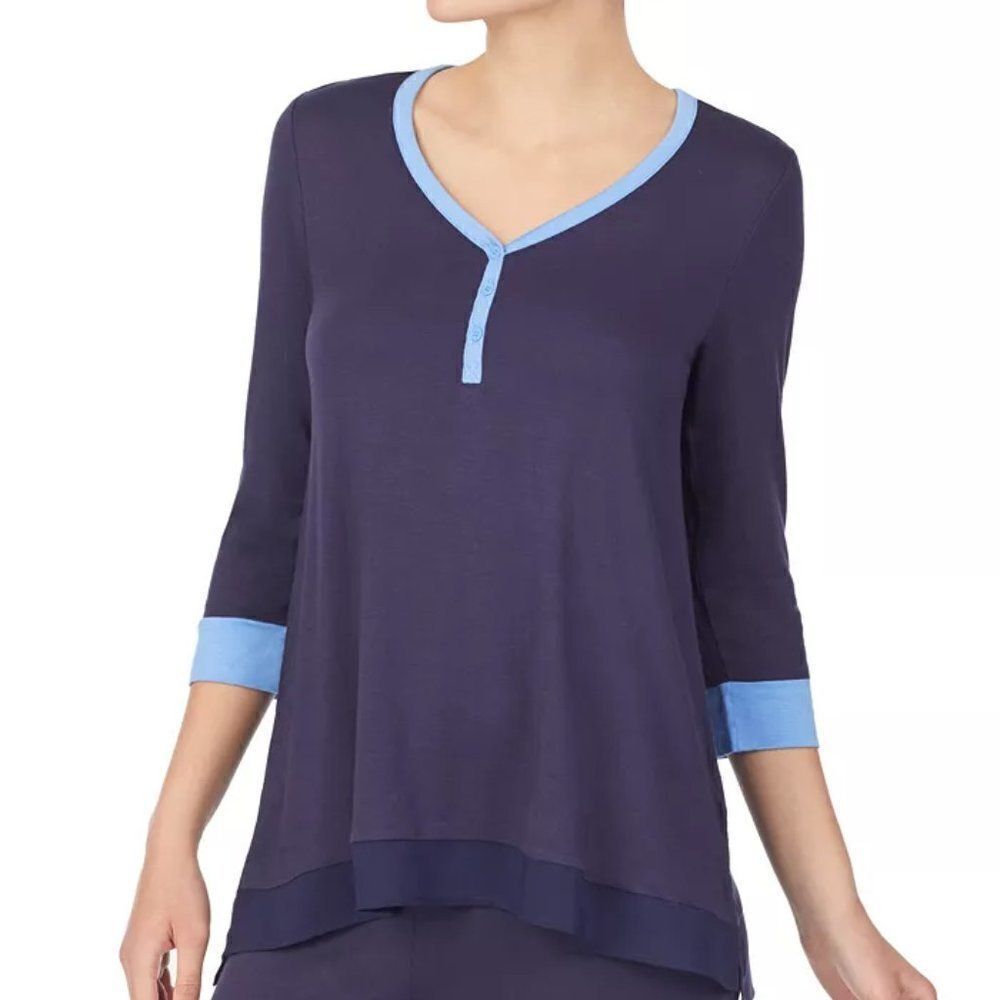 DKNY Colorblocked Pajama Top size Medium in Blue - NEW